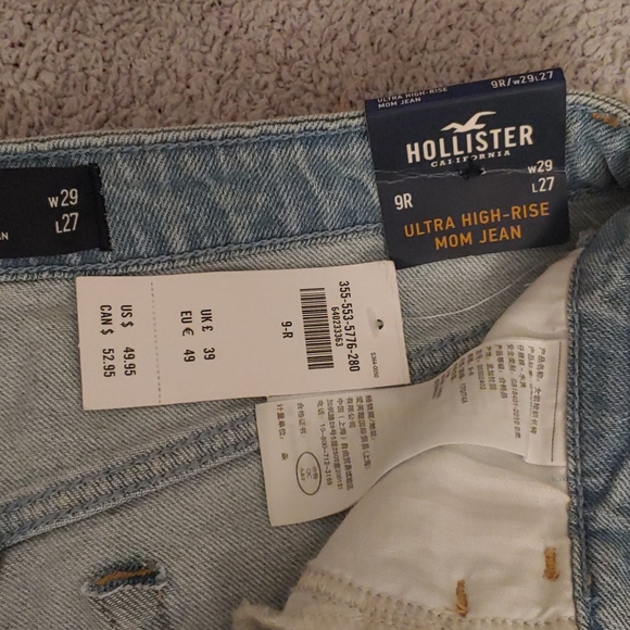 Never Worn! Ultra High-Rise Mom Jeans: Hollister - Picture 6 of 7